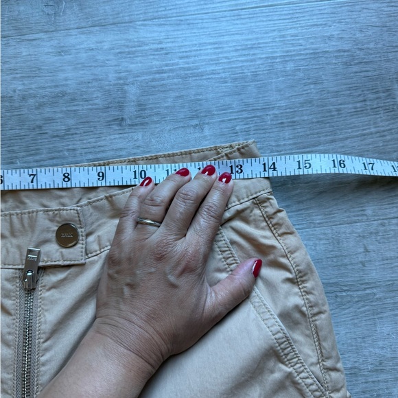 GANNI Twill Camel Cargo Pants Drawstring Hem High Rise Sz 34/US2 Organic Cotton - Picture 14 of 16